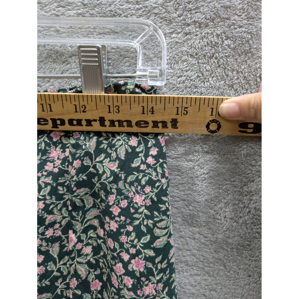 Cottagecore Floral Maxi Skirt Womens Small LC Lauren Conrad Green‎ Pink Flowy - Picture 2 of 7